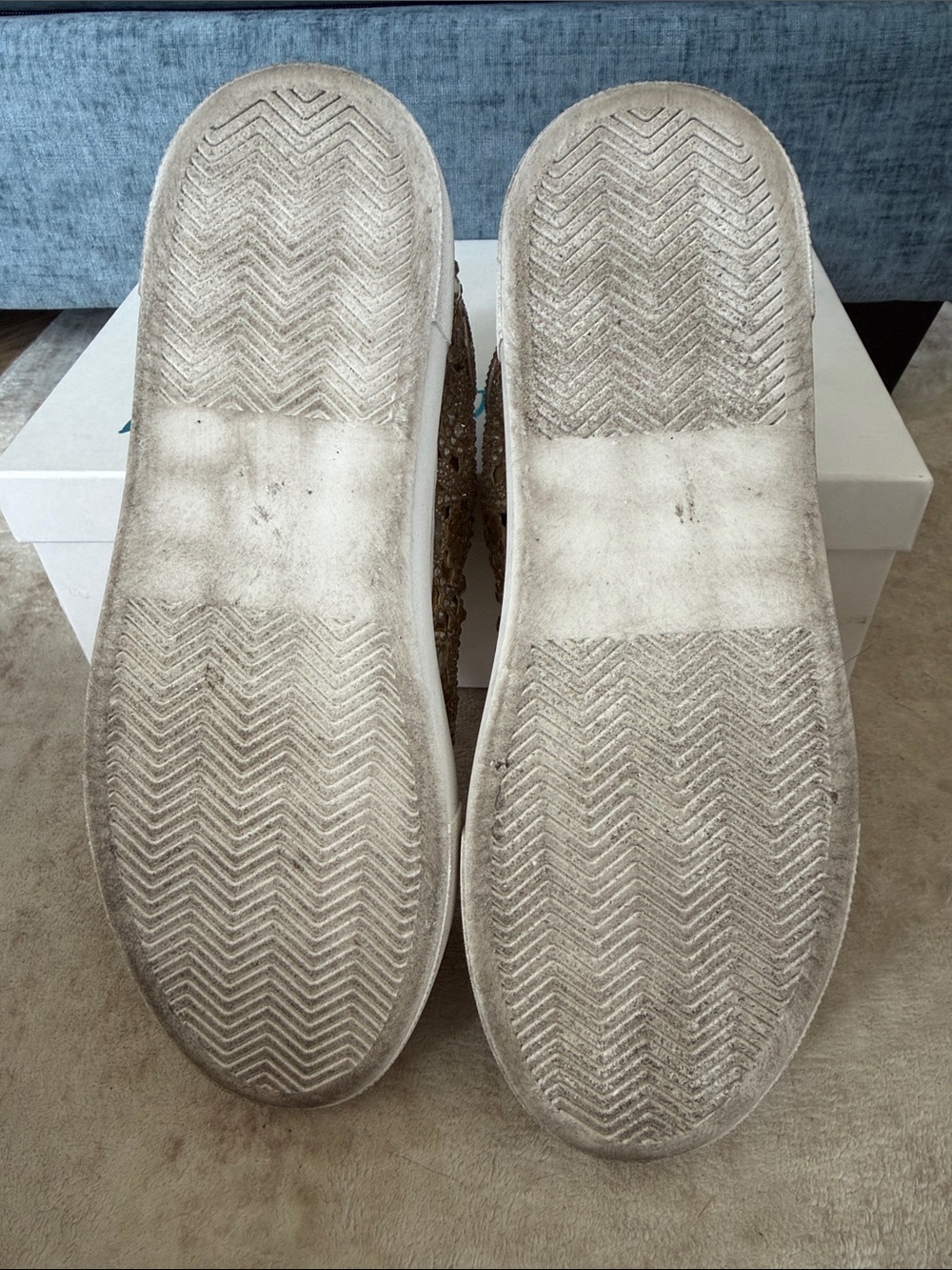 Betsey Johnson Rose Gold Crystal Embellished Sneakers - Picture 5 of 10